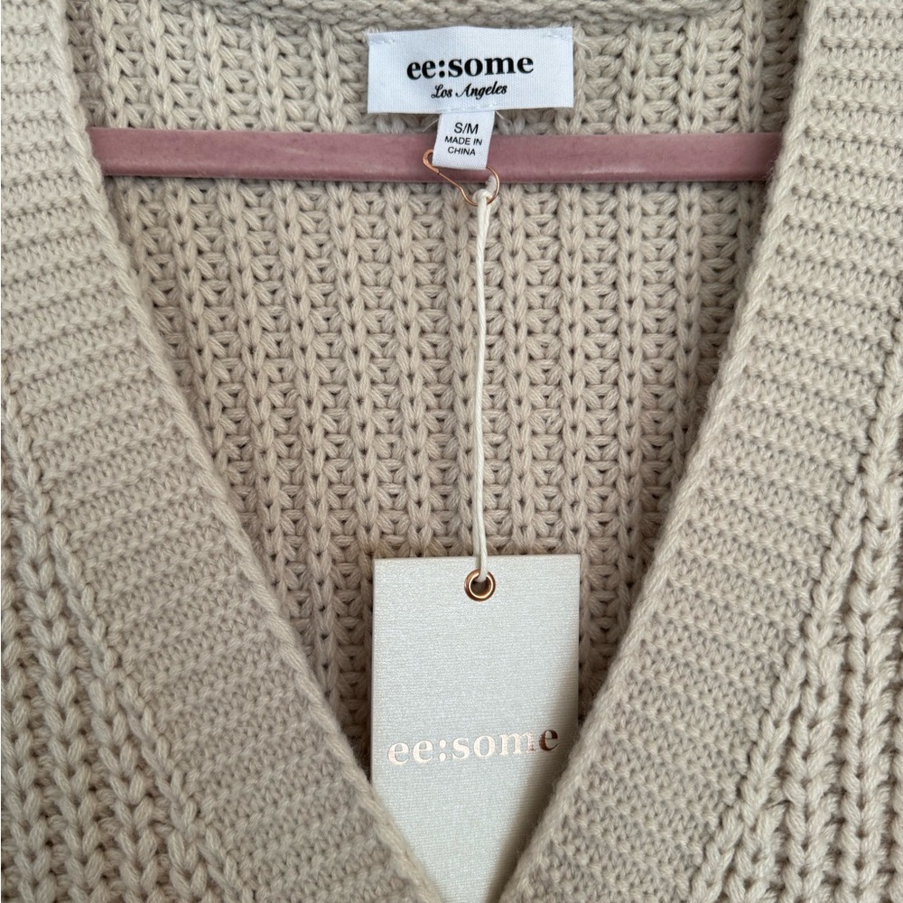 Eesome Beige Knit Cardigan - Picture 3 of 3